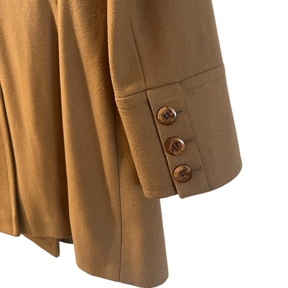 Express Women's Tan Wool-Blend Double-Breasted Pea Coat- Size 5/6 - Picture 3 of 6